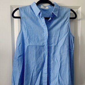 Peach Love California Light Blue Polka Dot Blouse